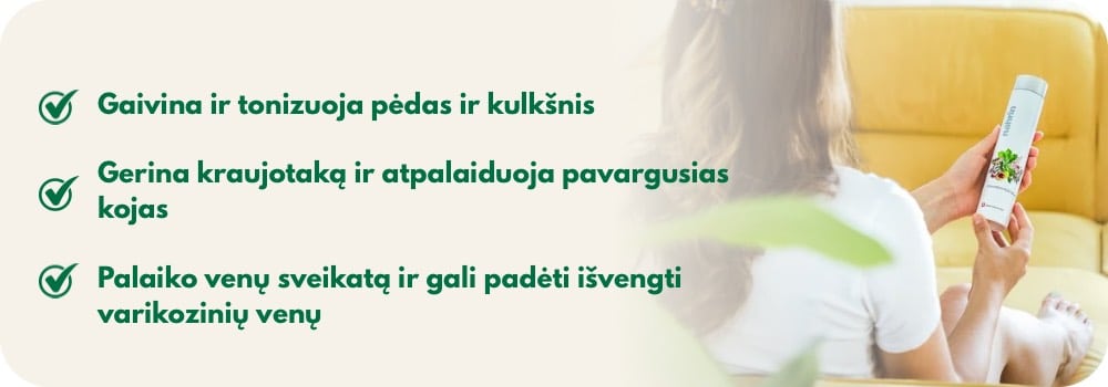 Pėdų balzamas venų varikozei